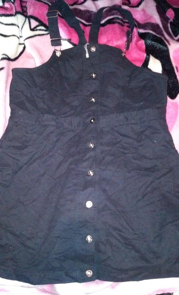 Black overrall dress